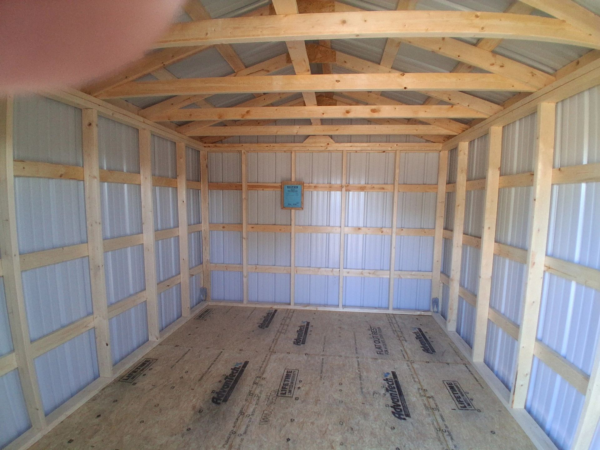 Sturdi-Bilt Lot Inventory 10x12 Metal Shed Inside