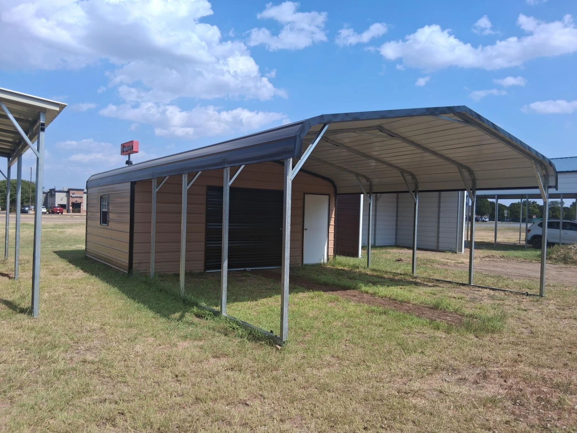 Tubular Steel Buildings Combination Carport & Storage